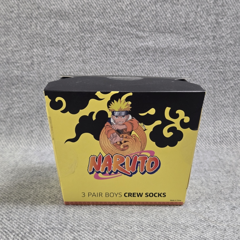 Bioworld Naruto Boys Crew Socks - Black and Yellow
